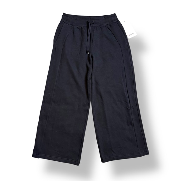 NEW Lululemon black scuba sweatpants wide leg - Picture 2 of 7
